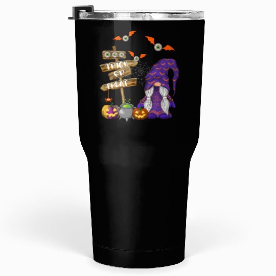 Cute Halloween Gnome Spooky Trick Or Treat Tumblers 30 Oz