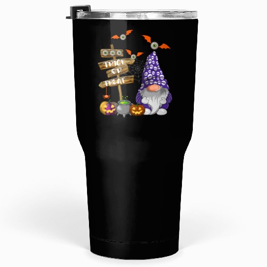 Cute Halloween Gnome Spooky Trick Or Treat Tumblers 30 Oz