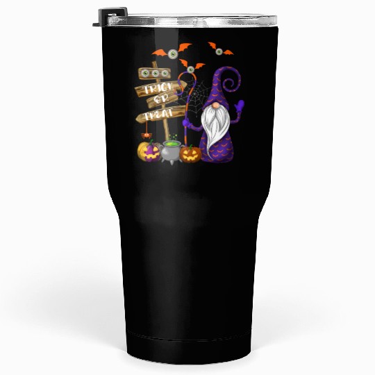 Cute Halloween Gnome Spooky Trick Or Treat Tumblers 30 Oz
