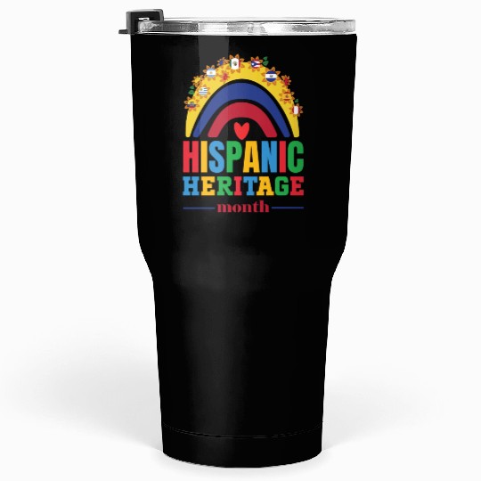 Hispanic heritage month flags colorful rainbow col Tumblers 30 Oz