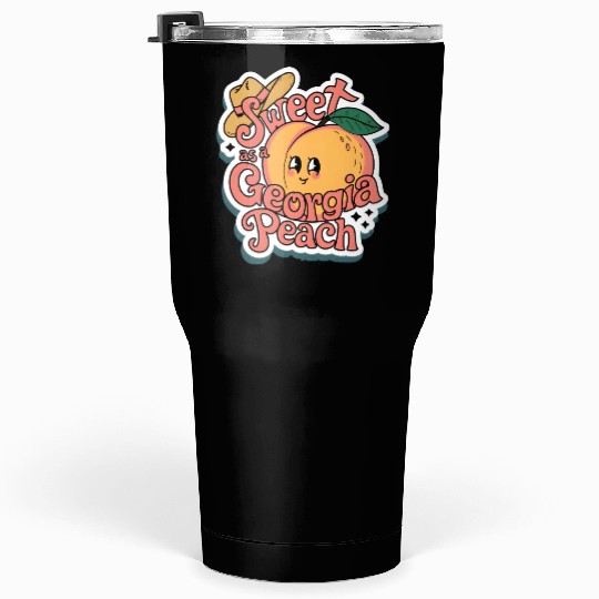 Sweet as a Georgia Peach Sticker.t-shits Tumblers 30 Oz