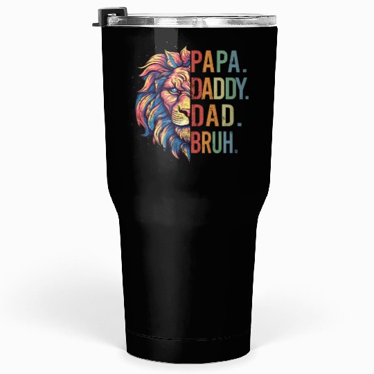 Papa Daddy Dad Bruh Retro Groovy Father's Day Tumblers 30 Oz