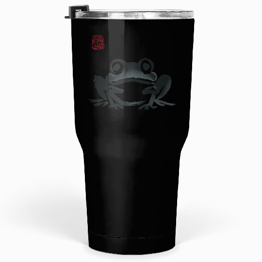 Grumpy Frog Illustration - Funny Animal Art Tumblers 30 Oz