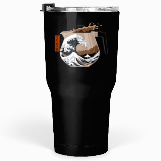 The Great Wave of Coffee Artistic Caffeine Lover Tumblers 30 Oz