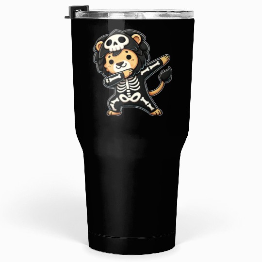 Halloween Skeleton Cute Lion Men Women Kids Tumblers 30 Oz