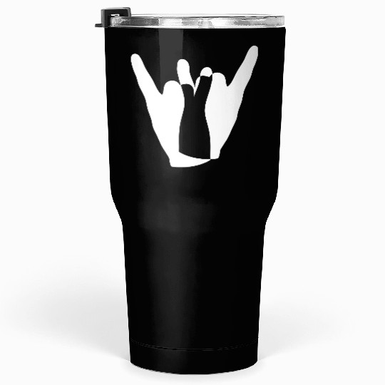 Two heavy metal hard rock horn finger hand gesture Tumblers 30 Oz