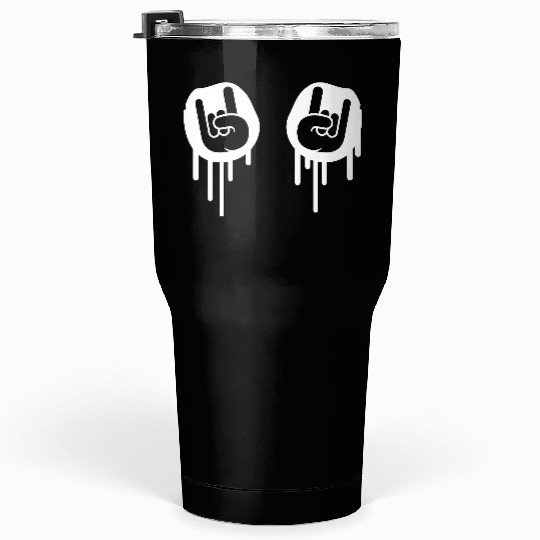 Heavy metal graffiti drop horn finger hand gesture Tumblers 30 Oz