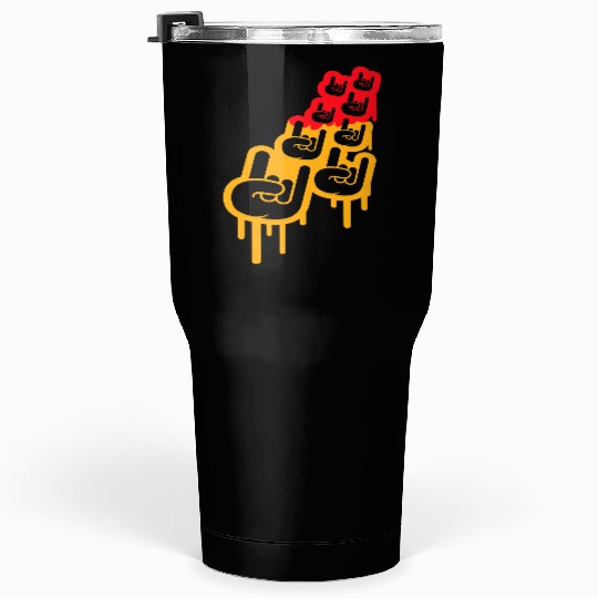 Heavy metal graffiti drop horn finger hand gesture Tumblers 30 Oz