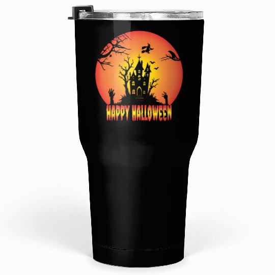 Happy Halloween Vector Typography Graphics Tumblers 30 Oz