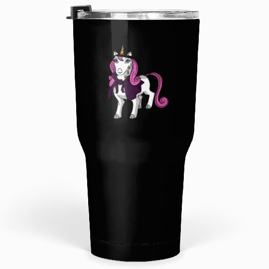 Happy Halloween 2024 unicorn wearing a witch hat Tumblers 30 Oz