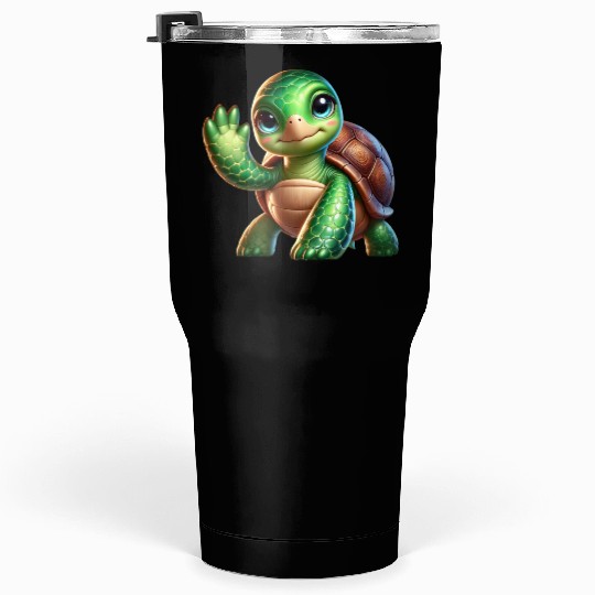 Adorable Waving Turtle Tumblers 30 Oz