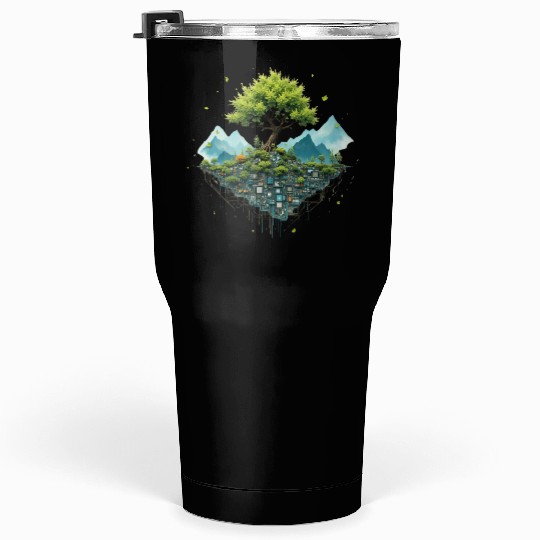 Tree and Technology Tumblers 30 Oz