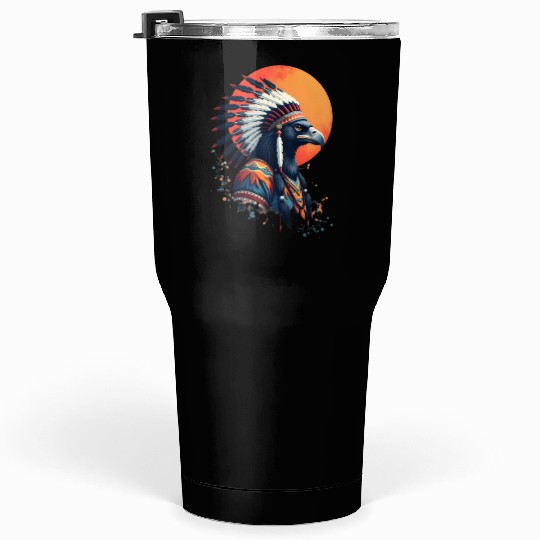 Wind Feather Native American Illustration Tumblers 30 Oz