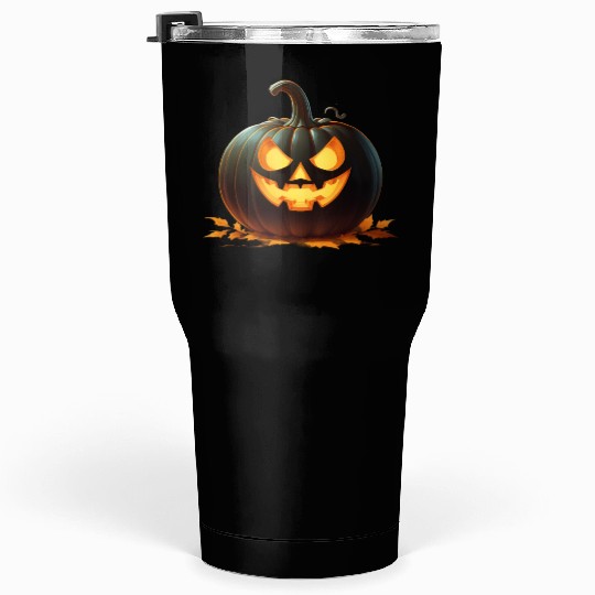 Midnight Glow: Enchanted Halloween Pumpkin Tumblers 30 Oz
