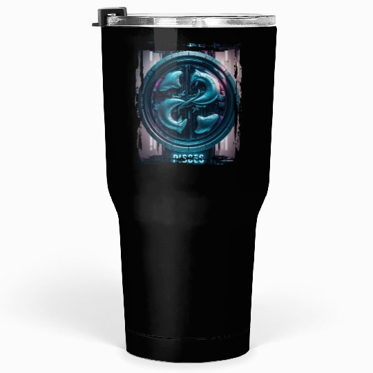 Zodiac sign Pisces in cyberpunk era Future Tumblers 30 Oz