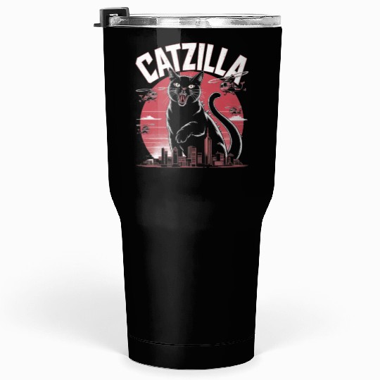 Catzilla Attacks City Design Tumblers 30 Oz