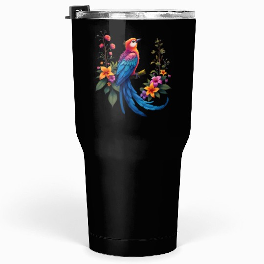 Fantastical Bird Of Paradise Painting Tumblers 30 Oz
