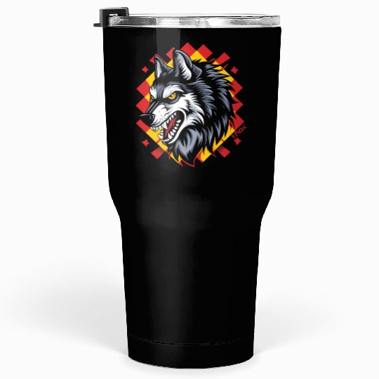The Big Bad Checkered Pattern Wolf Tumblers 30 Oz