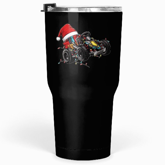 Go Kart Racing Karting Go Kart Racer Christmas Hat Tumblers 30 Oz