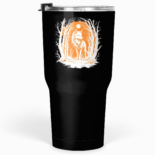 Wolf in Forest Tumblers 30 Oz