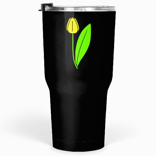 Yellow Tulip Beautiful Flower Pretty Spring Summer Tumblers 30 Oz