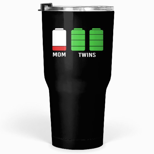 Funny Birthday Mama Twin Mom Low Battery Tumblers 30 Oz