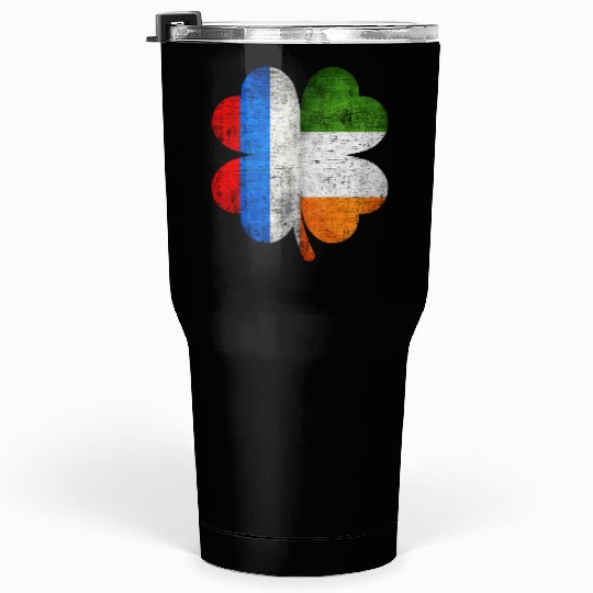 Russian Irish Shamrock Russia Ireland Flag Tumblers 30 Oz