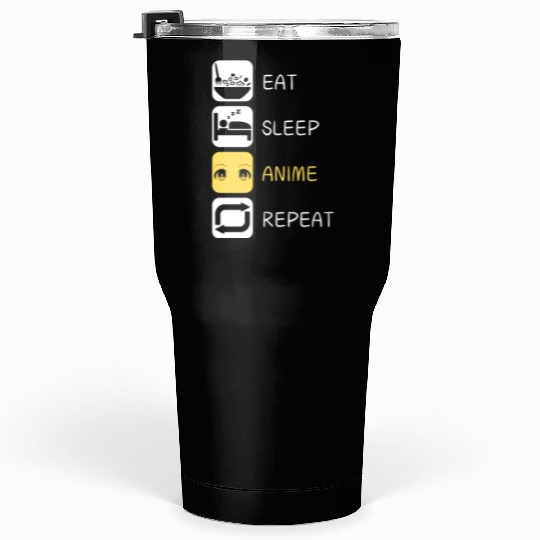 Eat Sleep Anime Repeat Japanese Culture Tumblers 30 Oz