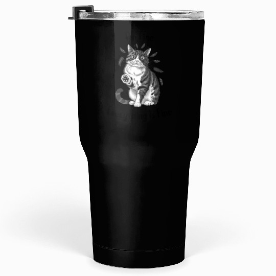 Black Cat Says I'm Fine Everything Is Fine Tumblers 30 Oz