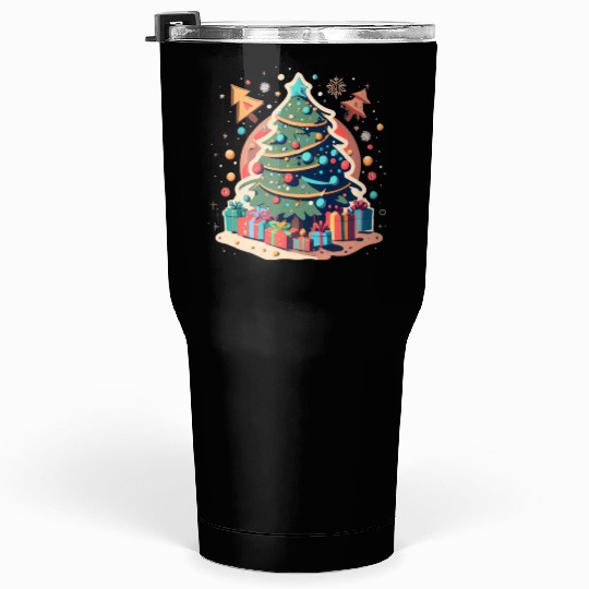 Christmas Tree Serenity Holiday Tranquility Tumblers 30 Oz