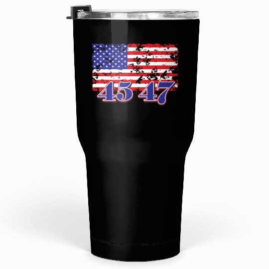 Distressed American Flag with Numeric Overlay Tumblers 30 Oz