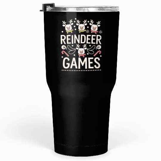 Playful Holiday Reindeer Cute Tumblers 30 Oz