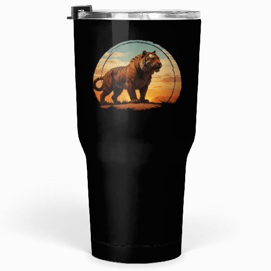Tiger at Dusk Tumblers 30 Oz