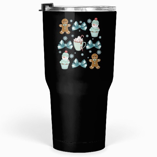 Merry Christmas, Christmas Coquette Bow Tumblers 30 Oz