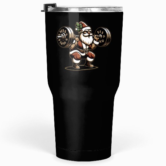 Dear Santa Christmas Gym Training Holiday Workout Tumblers 30 Oz