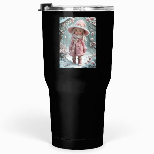 Full body of a realistic sweetness baby chibi girl Tumblers 30 Oz