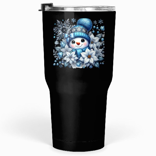 Cute Snowman, Christmas Snowman, Merry Christmas Tumblers 30 Oz