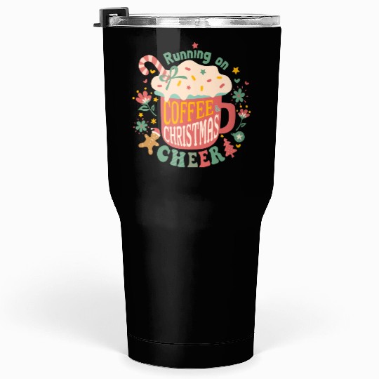 Running on Coffee Christmas Tumblers 30 Oz