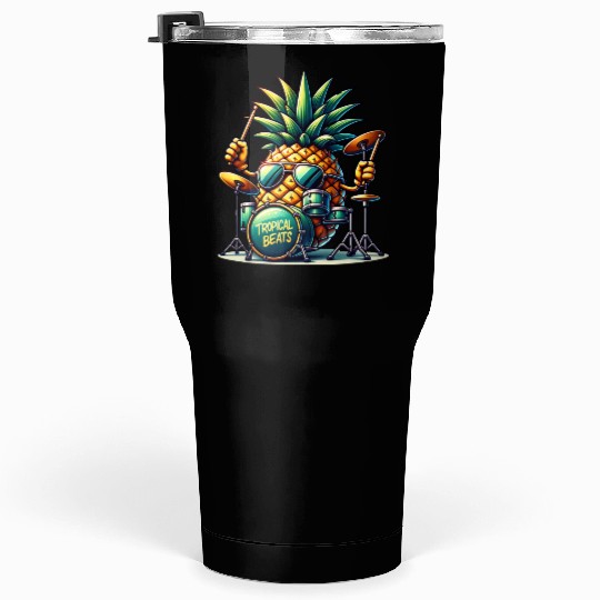Tropical Beats Pineapple Drummer Vibe Tumblers 30 Oz