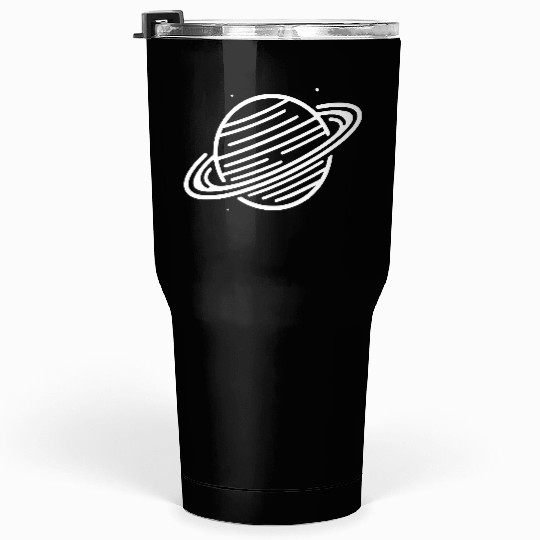 Minimalistic Saturn Planet Space Vector path35 Tumblers 30 Oz