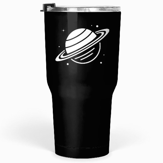 Minimalistic Saturn Planet Space Vector path34 Tumblers 30 Oz