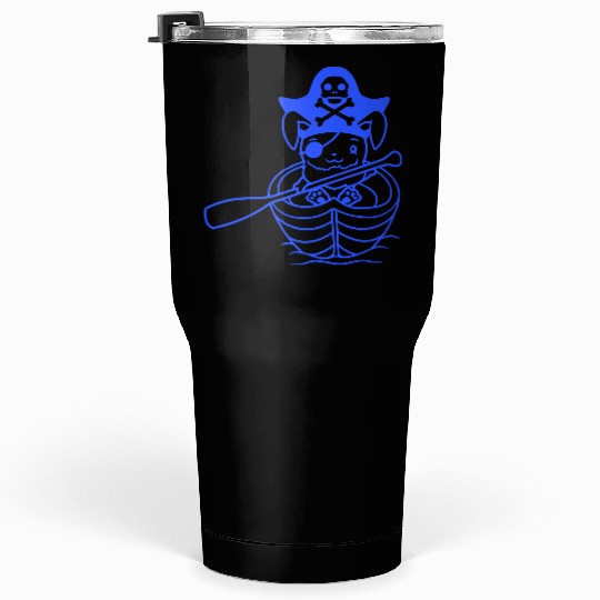 Rabbit Pirate Paddle Bunny Buccaneer Rowboat Comic Tumblers 30 Oz