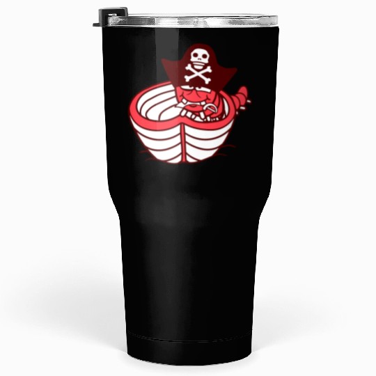 Funny Worm Caterpillar Pirate Sweet Paddle Rowing Tumblers 30 Oz