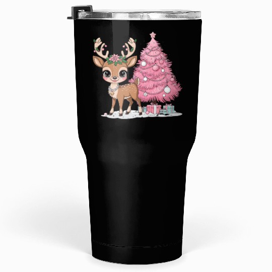 Coquette Christmas Reindeer Tumblers 30 Oz