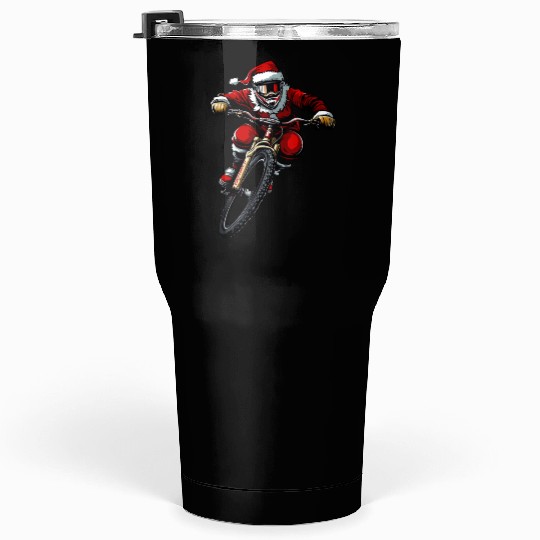 Downhill Bike Christmas Tumblers 30 Oz