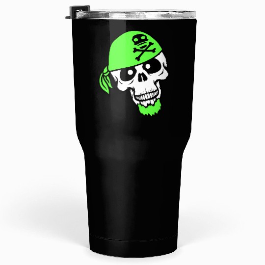 Pirate Hat Skull Skeleton Halloween Head Scarf Fun Tumblers 30 Oz