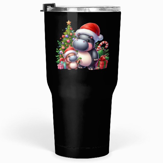 Christmas Hippo Tumblers 30 Oz