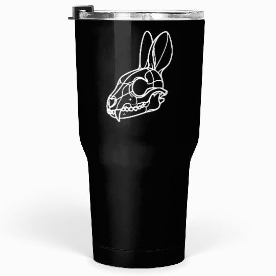 Minimalistic Vector Rabbit Skull Kids Drawing Tumblers 30 Oz