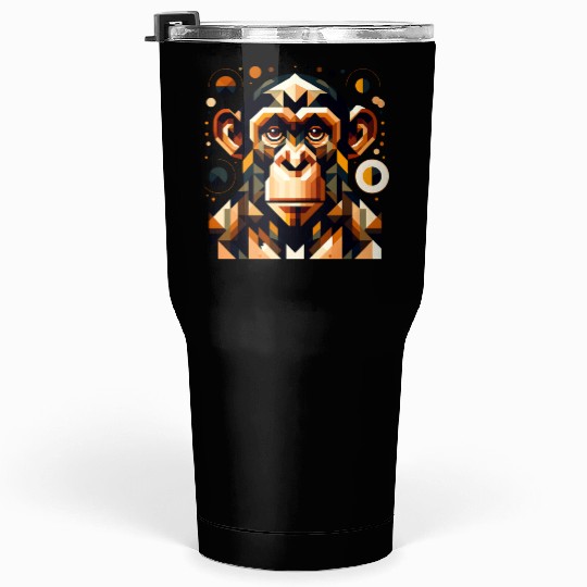 geometric abstract chimpanzee art design Tumblers 30 Oz