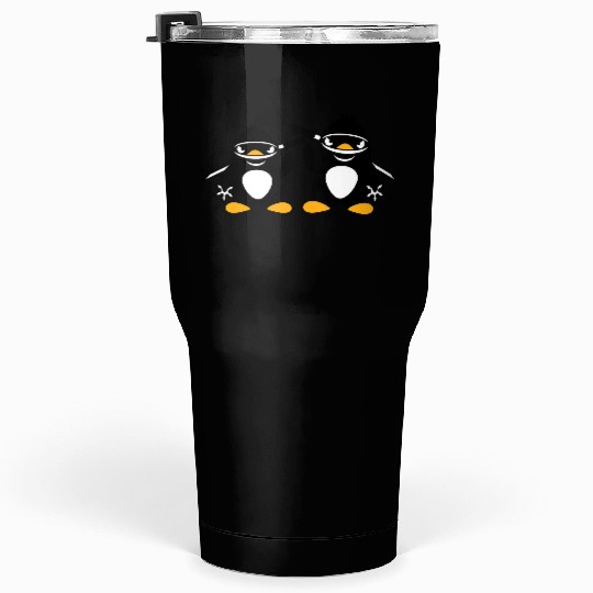 2 Penguins Ninja Samurai Japanese Katana Team Duo Tumblers 30 Oz